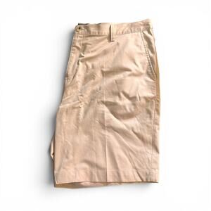Adidas Stretch Men’s Golf Shorts Beige Khaki Sz 42 Performance Casual Flat Front